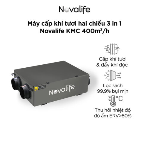 Máy cấp khí tươi hai chiều 3 in 1 Novalife KMC 400m³/h